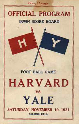 Harvard/Yale Game Official Program 1921