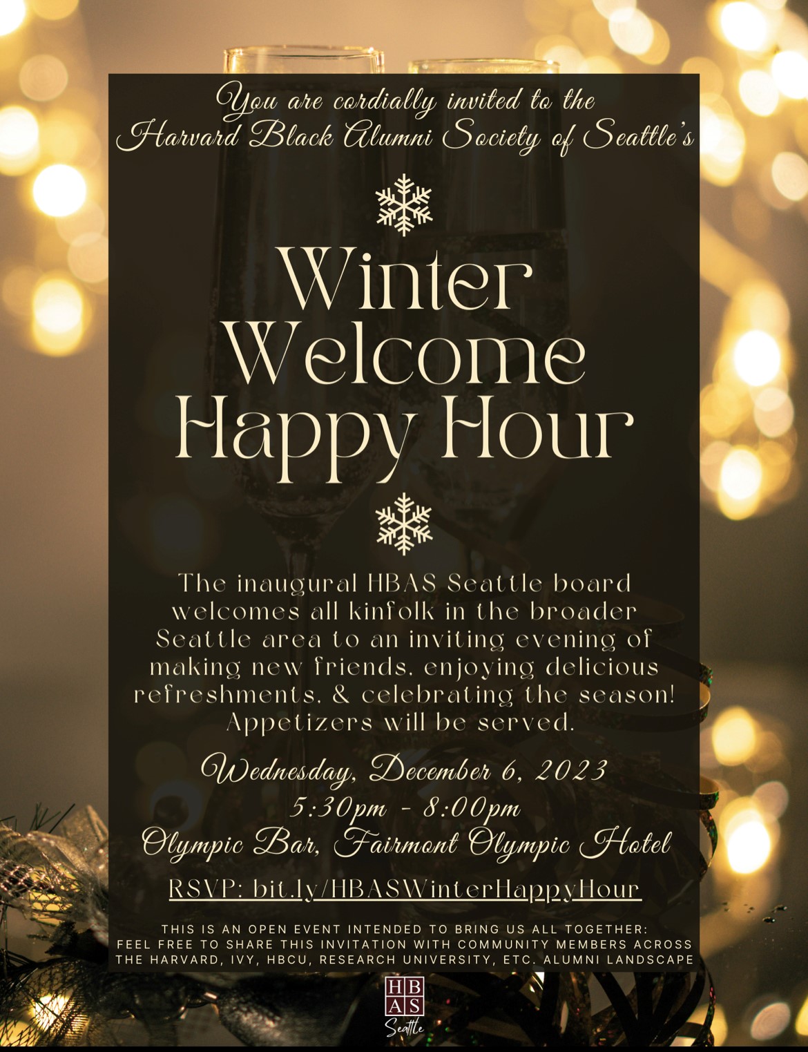 Harvard Black Alumni Society Seattle Winter Welcome Happy Hour